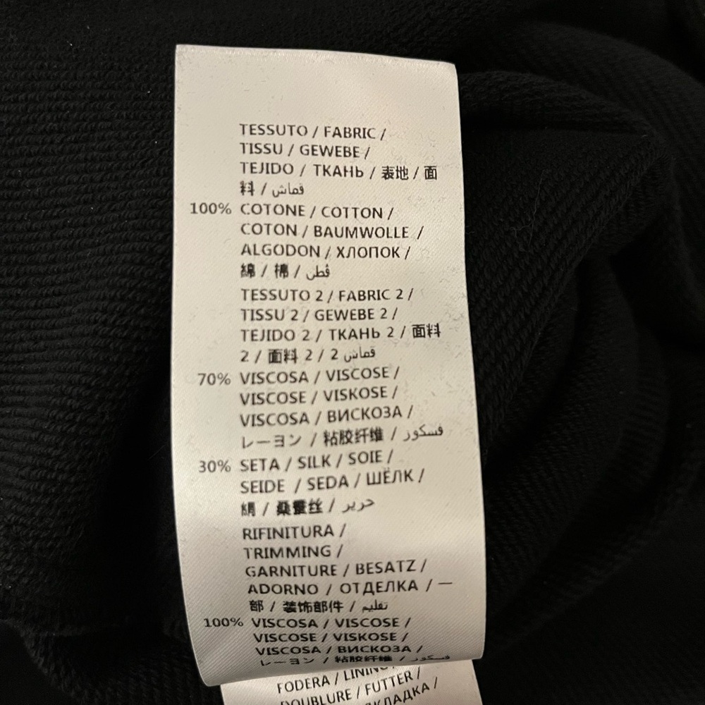 BNWOT Alexander McQueen McQ Black Hoodie Dress with Burnout Velvet Details, szXS - Picture 8 of 8